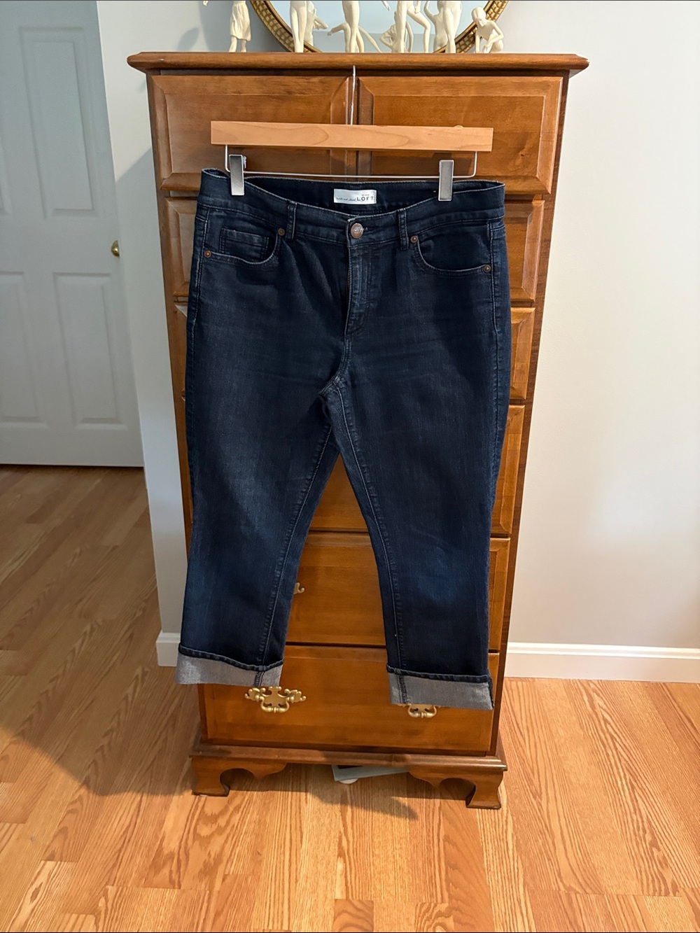 LOFT Dark Indigo Cropped Jeans